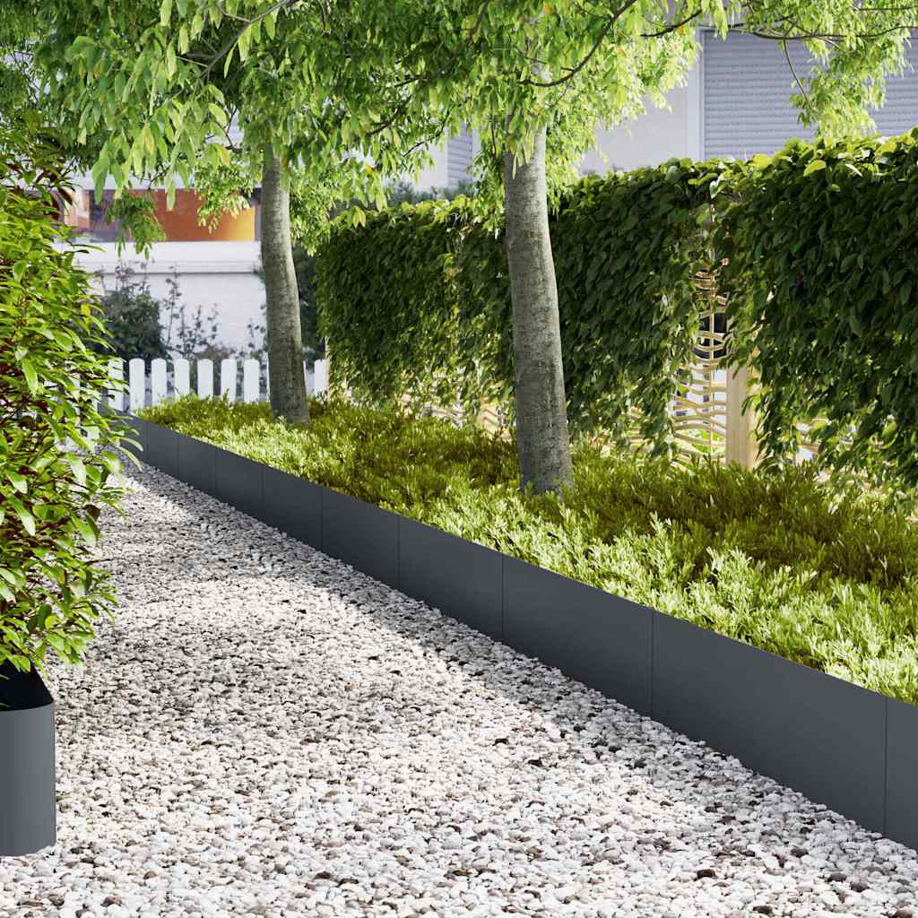 Vidaxl tuinrand 10 st 100 x 0,05 x 30 cm koudgewalst staal antraciet