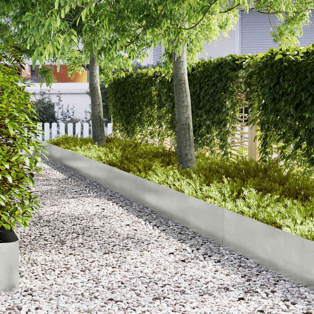 Vidaxl tuinrand 10 st 100 x 0,05 x 30 cm roestvrij staal zilver