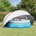Vidaxl pooldome grijs en oranje 472 x 460 x 229 cm