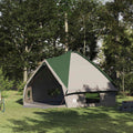 Vidaxl teepee tent met dak met opslag groen en wit 490 x 410 x 210 cm
