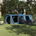 Vidaxl gezinstent met dak met opslag blauw en grijs 745 x 700 x 217 cm