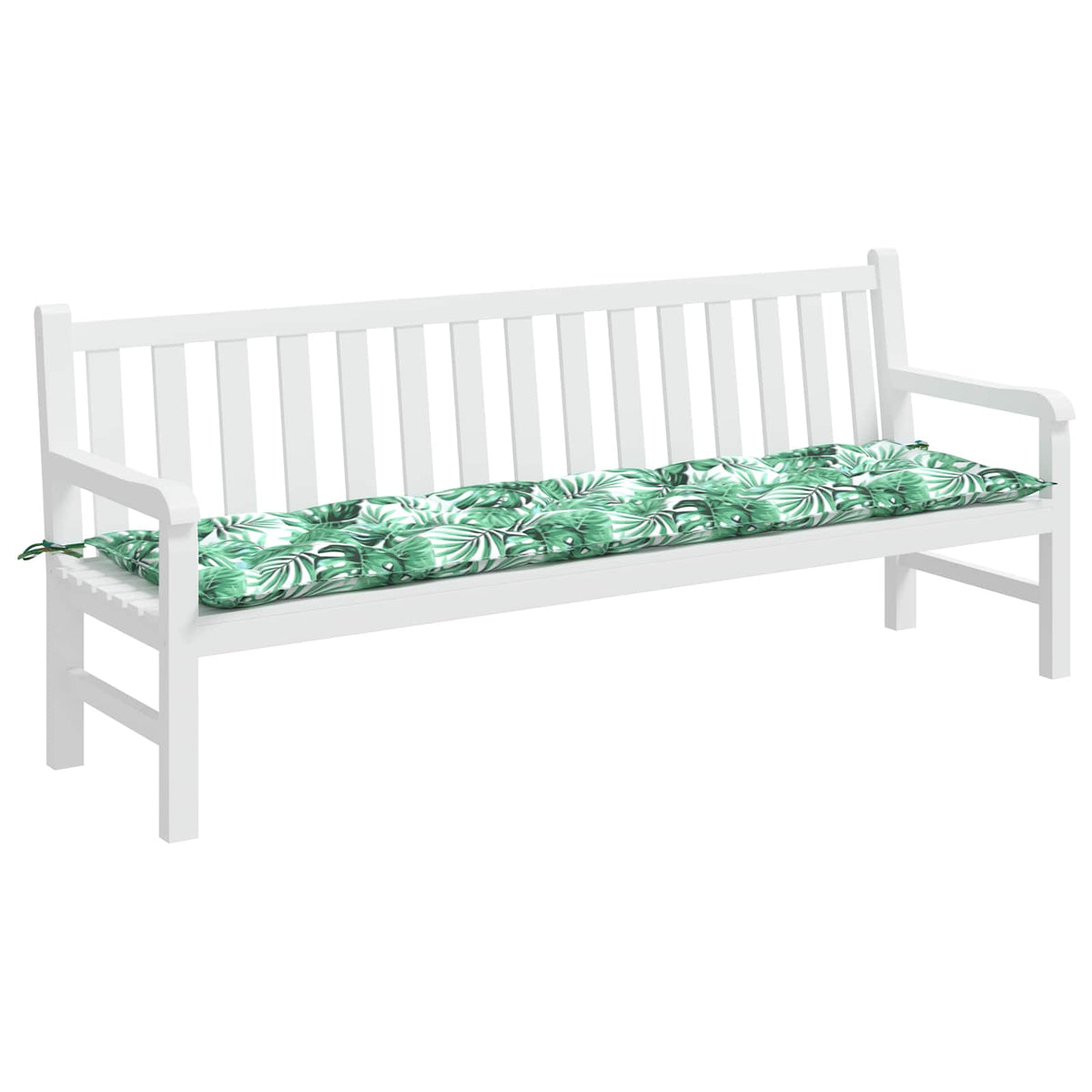 Vidaxl tuinbankkussen met bladpatroon, 200x50x7 cm, oxfordstof