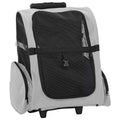 Vidaxl huisdierentrolley 3-in-1 48x32x(57-106) cm oxford stof grijs