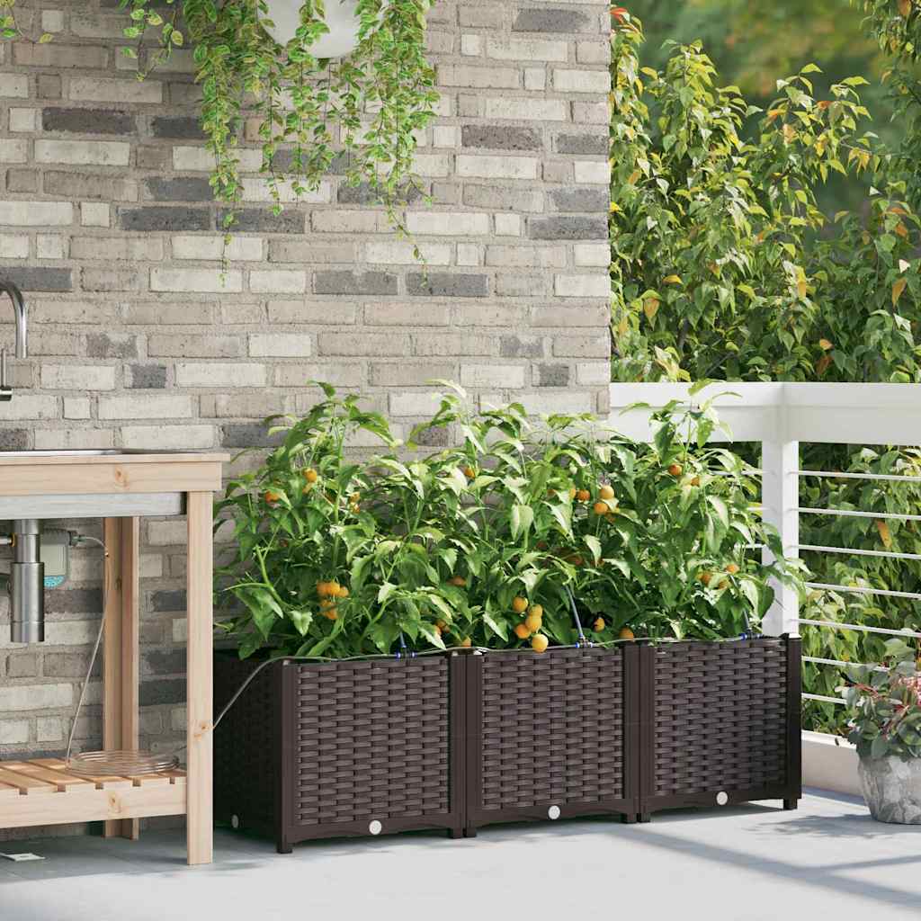 Vidaxl plantenbak 3 st bruin 120 x 40 x 37,5 cm pp