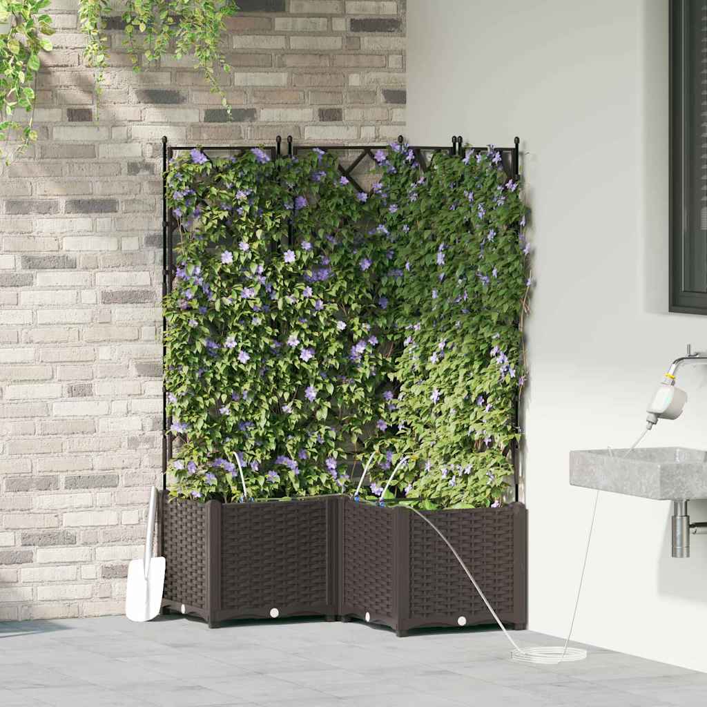 Vidaxl plantenbak 3 st bruin 80 x 80 x 142 cm pp