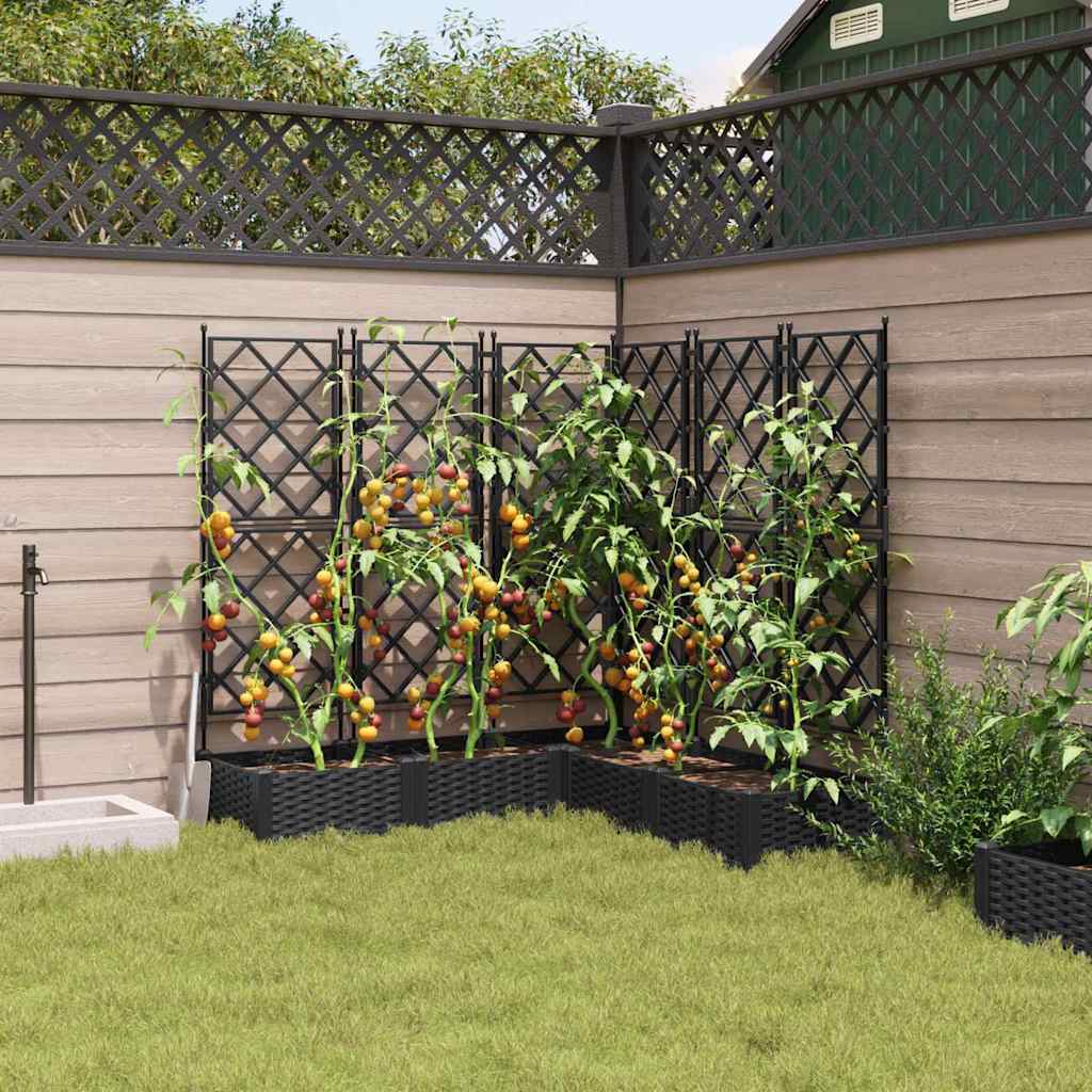 Vidaxl plantenbak 5 st zwart 120 x 120 x 125,5 cm pp