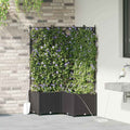 Vidaxl tuin bloempot 3 pcs zwart staal