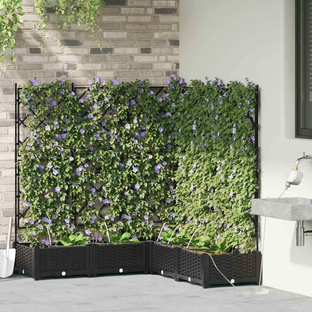 Vidaxl plantenbak 5 st zwart 120 x 120 x 126 cm pp