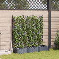 Vidaxl tuin bloempot 3 pcs grijs 120 x 40 x 125,5 cm staal