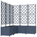Vidaxl tuin bloempot 5 pcs grijs 120 x 120 x 143 cm staal