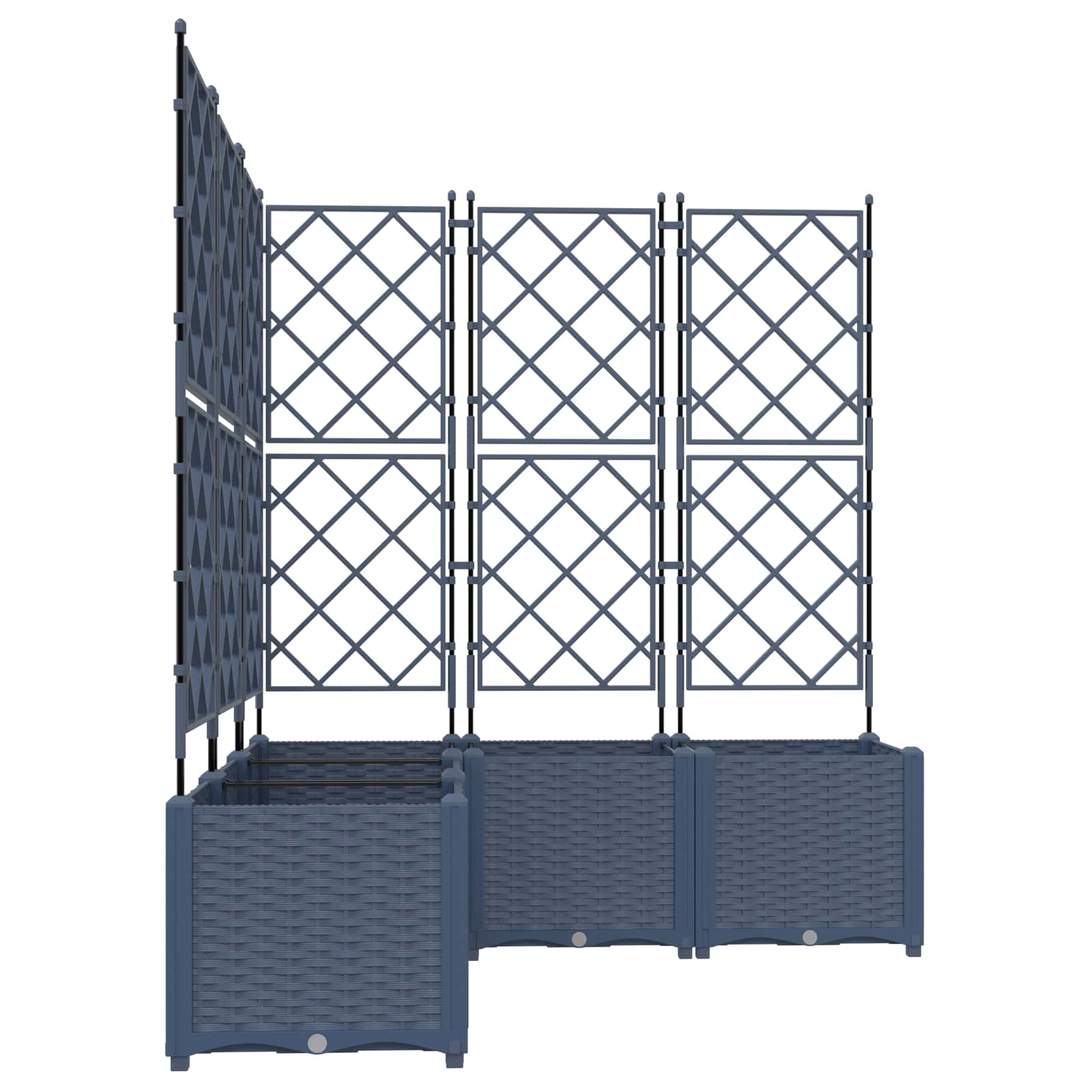 Vidaxl tuin bloempot 5 pcs grijs 120 x 120 x 143 cm staal