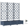 Vidaxl tuin bloempot 3 pcs grijs 120 x 120 x 142 cm staal