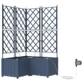 Vidaxl tuin bloempot 3 pcs grijs 120 x 120 x 142 cm staal