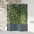 Vidaxl tuin bloempot 3 pcs licht grijs 80 x 80 x 143 cm staal