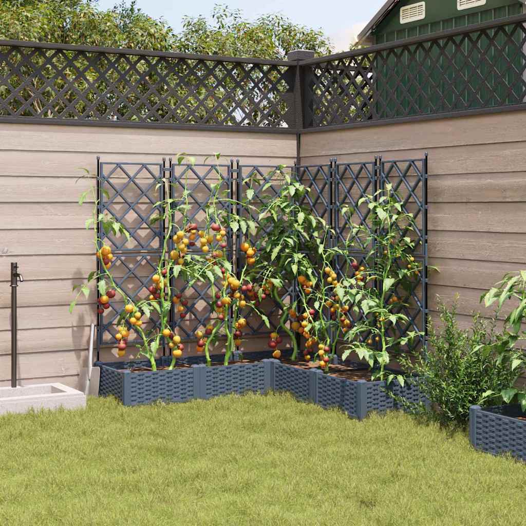Vidaxl plantenbak 5 st lichtgrijs 120 x 120 x 125,5 cm pp