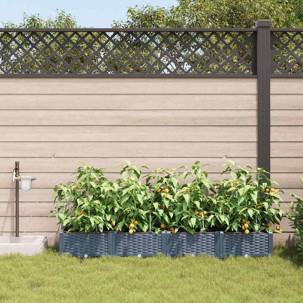 Vidaxl plantenbak 4 st lichtgrijs 160 x 40 x 22 cm pp
