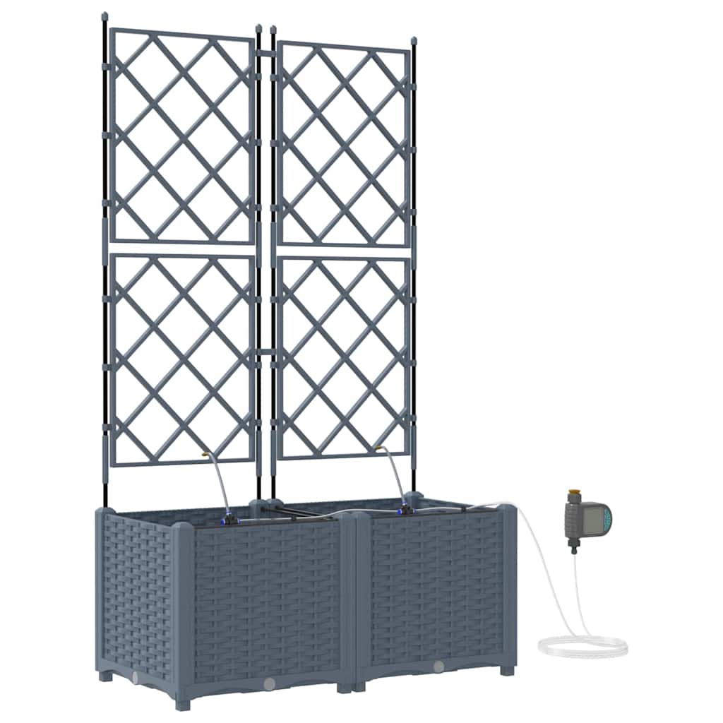 Vidaxl plantenbak 2 st lichtgrijs 80 x 40 x 142 cm pp