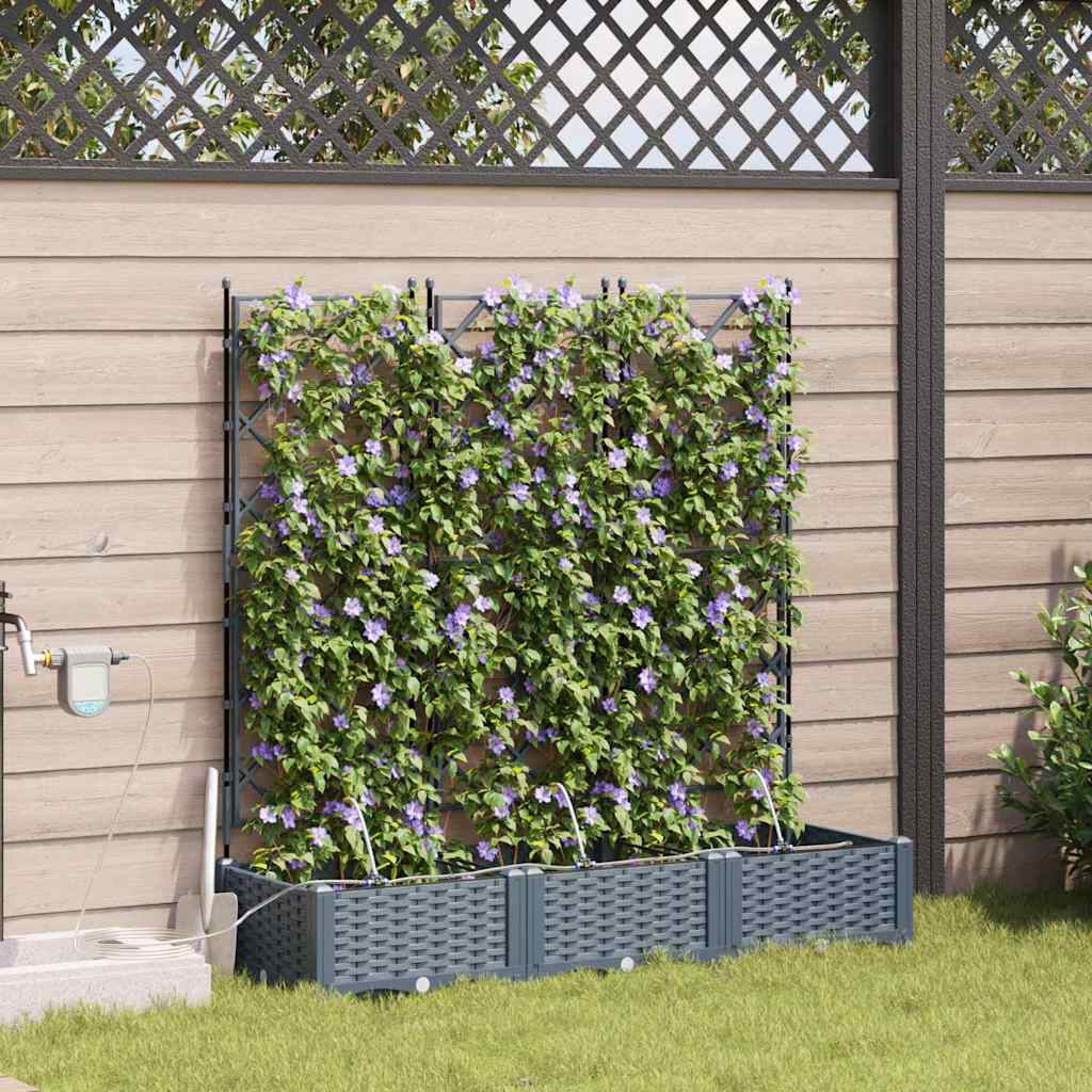 Vidaxl plantenbak 3 st lichtgrijs 120 x 40 x 126 cm pp
