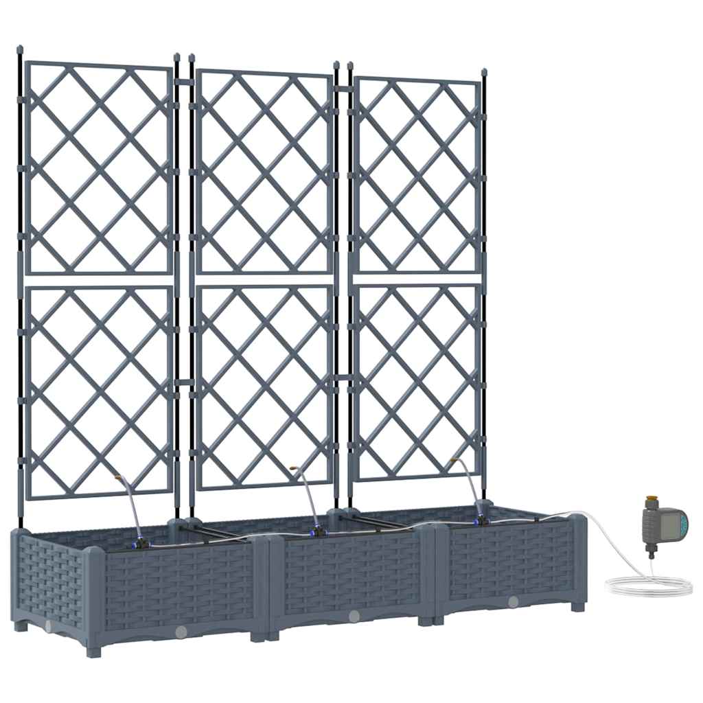 Vidaxl plantenbak 3 st lichtgrijs 120 x 40 x 126 cm pp