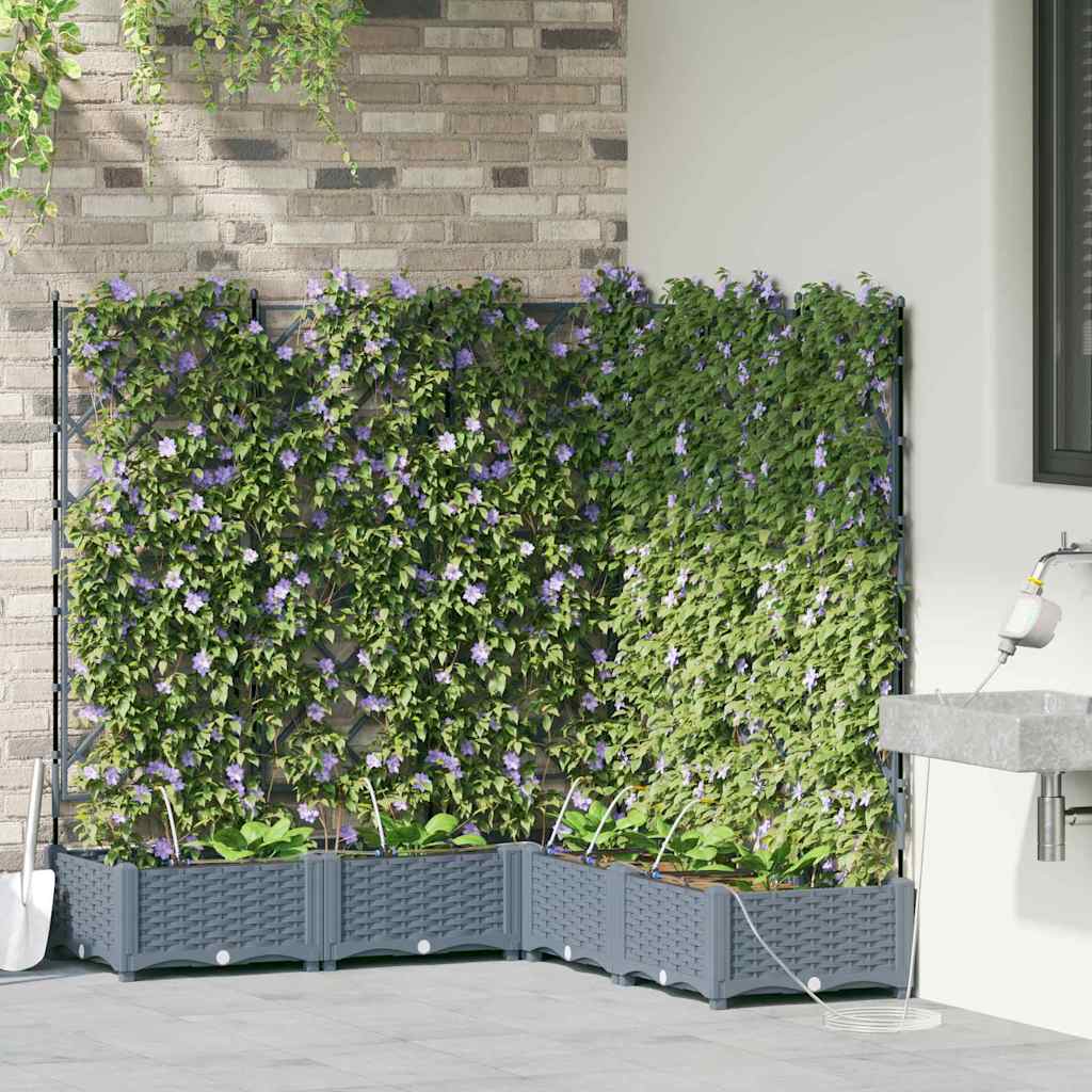 Vidaxl plantenbak 5 st lichtgrijs 120 x 120 x 126 cm pp