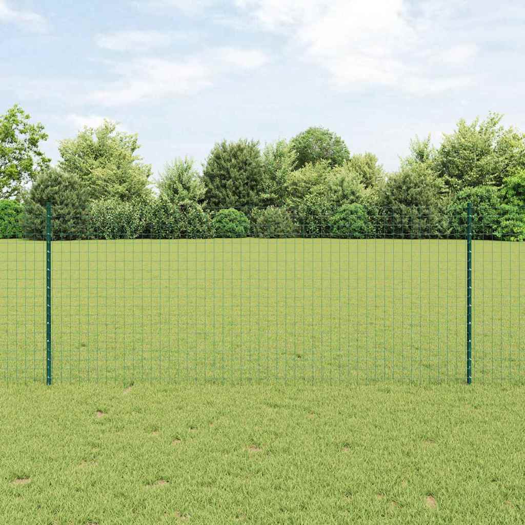 Vidaxl ingegraven hekpalen 5 st groen 140 cm gepoedercoat staal