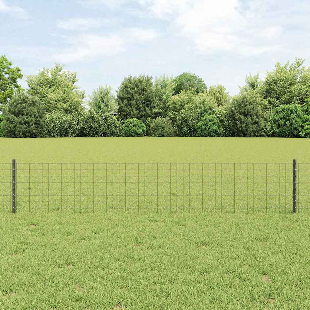 Vidaxl afrasteringspaal 5 pcs grijs 40 cm staal