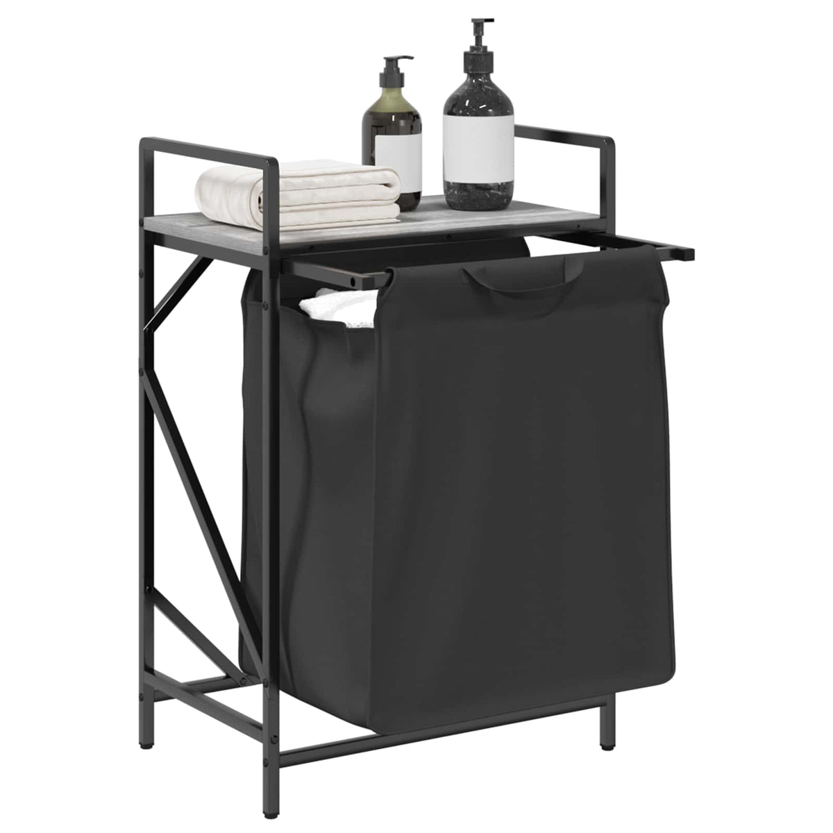 Vidaxl wasmand 1 vak met plank grijs sonoma eiken