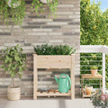 Vidaxl tuin bloempot beige 71 x 37 x 76,5 cm massief vurenhout