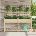 Vidaxl tuin bloempot beige 161 x 46 x 152,5 cm massief vurenhout