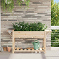 Vidaxl tuin bloempot beige 155 x 59 x 76,5 cm massief vurenhout