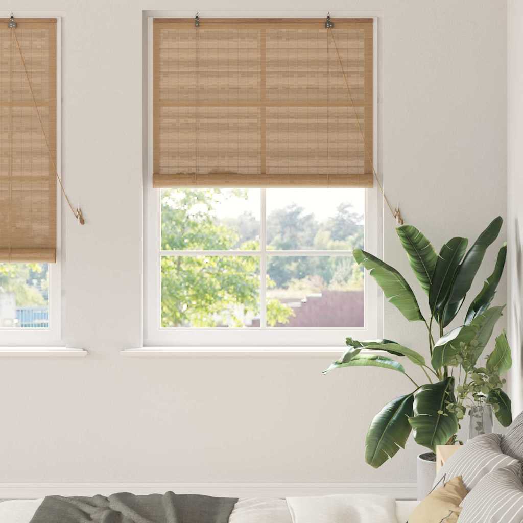 Vidaxl rolgordijn met gordijnen bruin 110 x 220 cm bamboe
