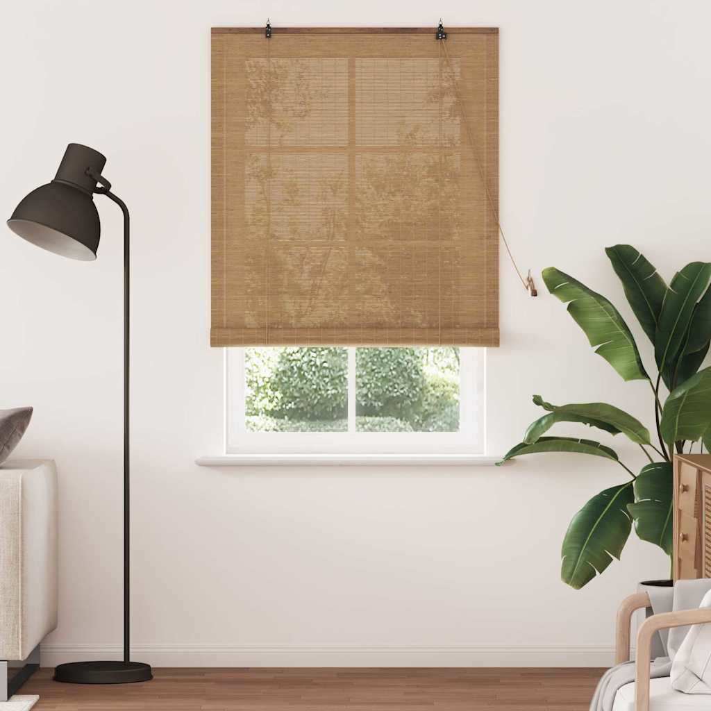 Vidaxl rolgordijn met gordijnen bruin 110 x 220 cm bamboe