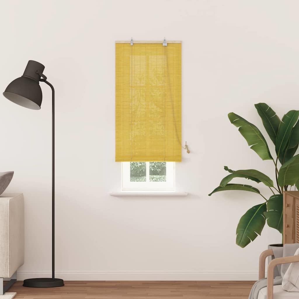Vidaxl rolgordijn geel 60 x 220 cm bamboe