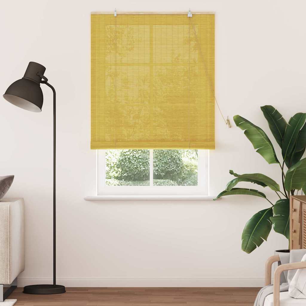Vidaxl rolgordijn geel 100 x 220 cm bamboe