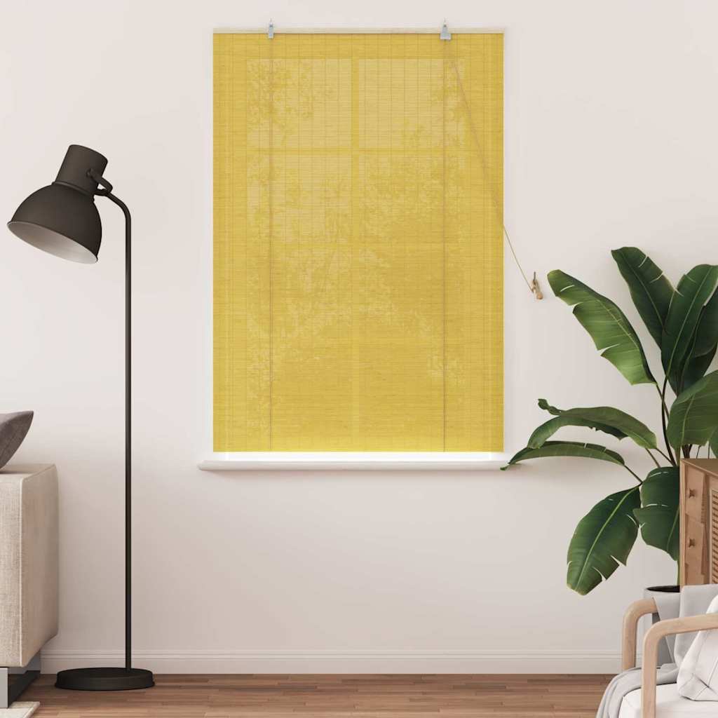 Vidaxl rolgordijn geel 120 x 160 cm bamboe