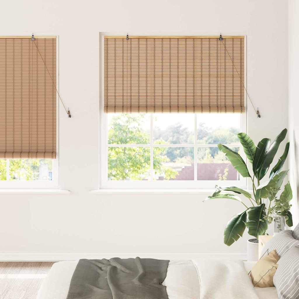 Vidaxl rolgordijn met gordijnen natuur 150 x 220 cm bamboe
