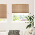Vidaxl rolgordijn met gordijnen natuur 150 x 220 cm bamboe