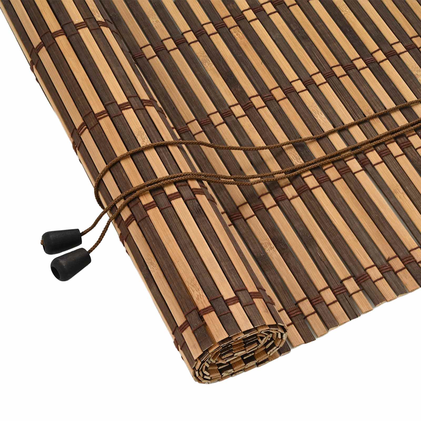 Vidaxl rolgordijn met gordijnen bruin 60 x 160 cm bamboe