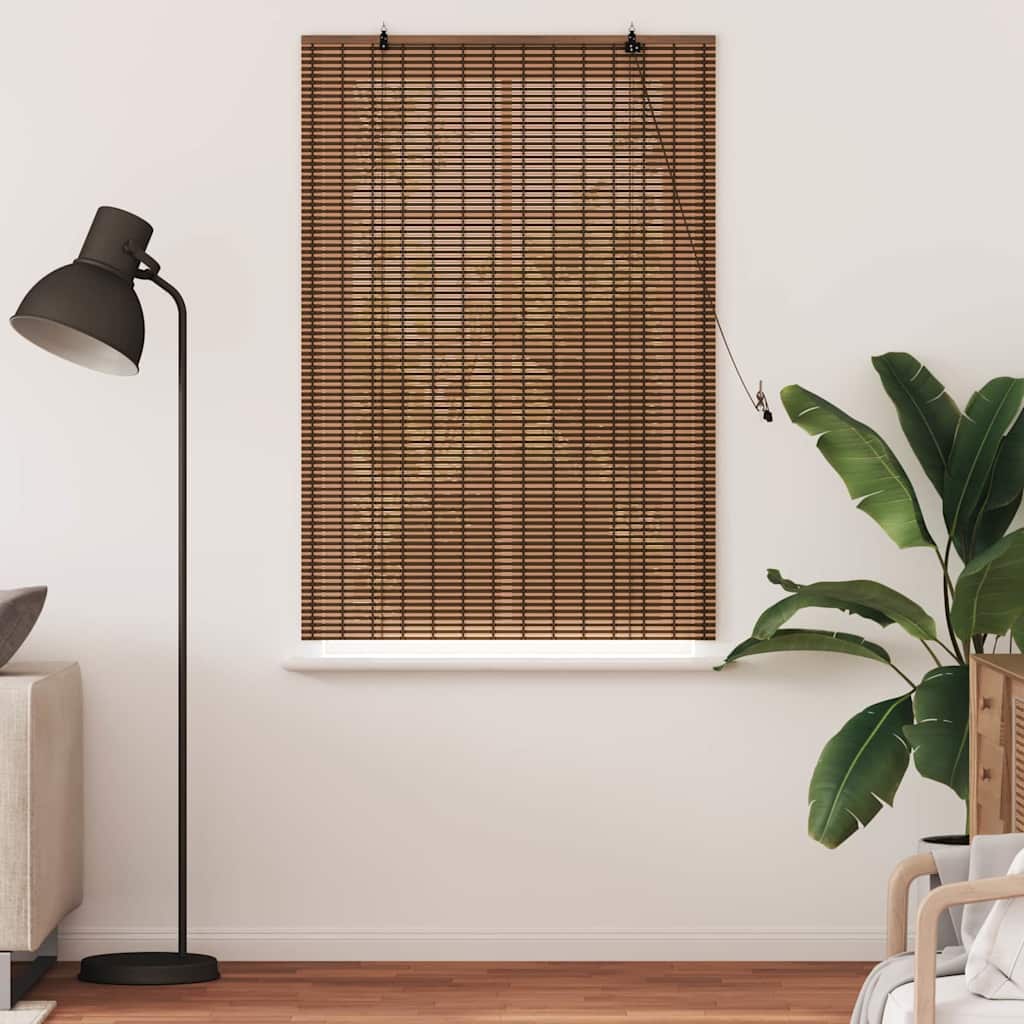 Vidaxl rolgordijn met gordijnen bruin 90 x 160 cm bamboe