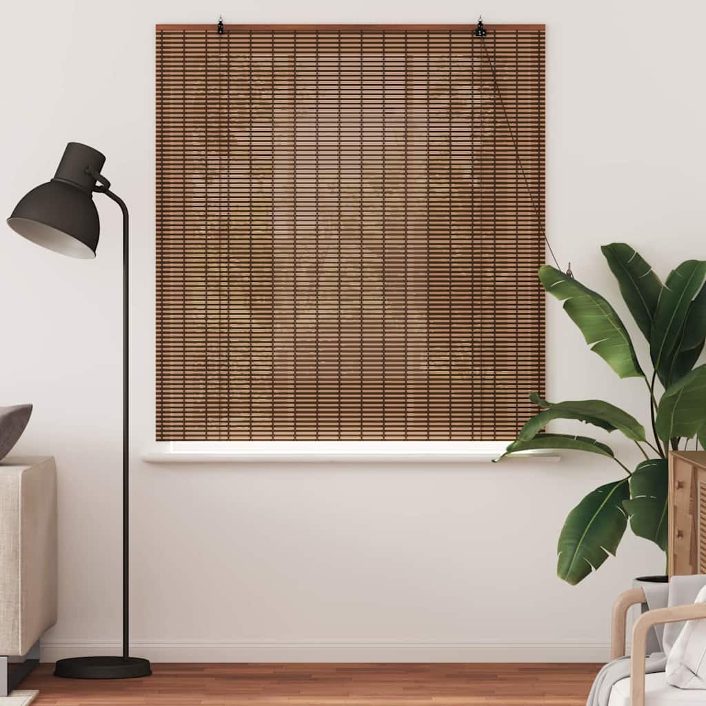 Vidaxl rolgordijn met gordijnen bruin 150 x 160 cm bamboe