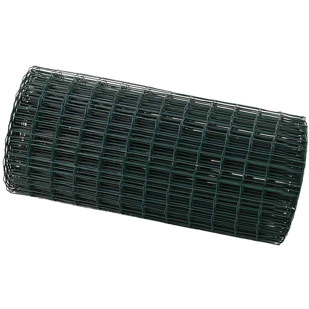 Vidaxl euro hek groen 0,8 x 10 m pvc-gecoat ijzer