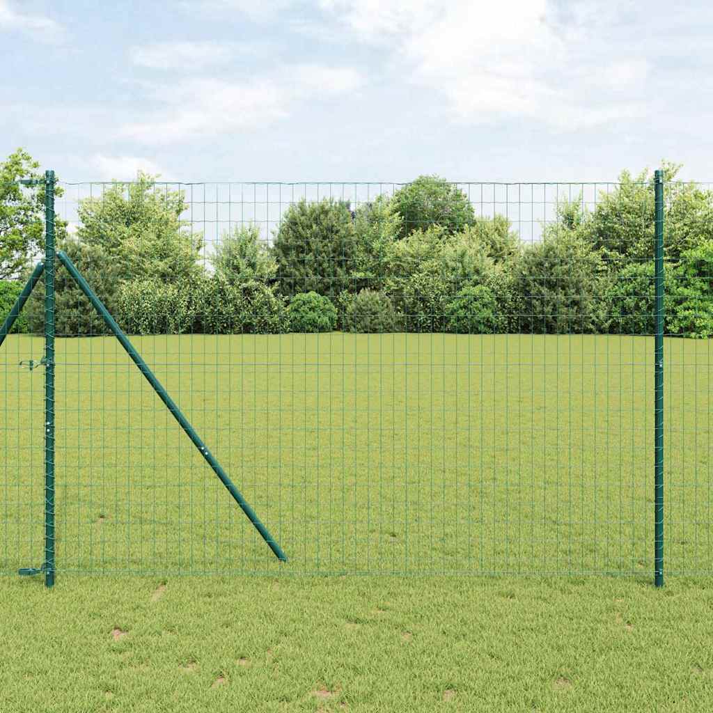 Vidaxl euro hek groen 1,5 x 10 m pvc-gecoat ijzer