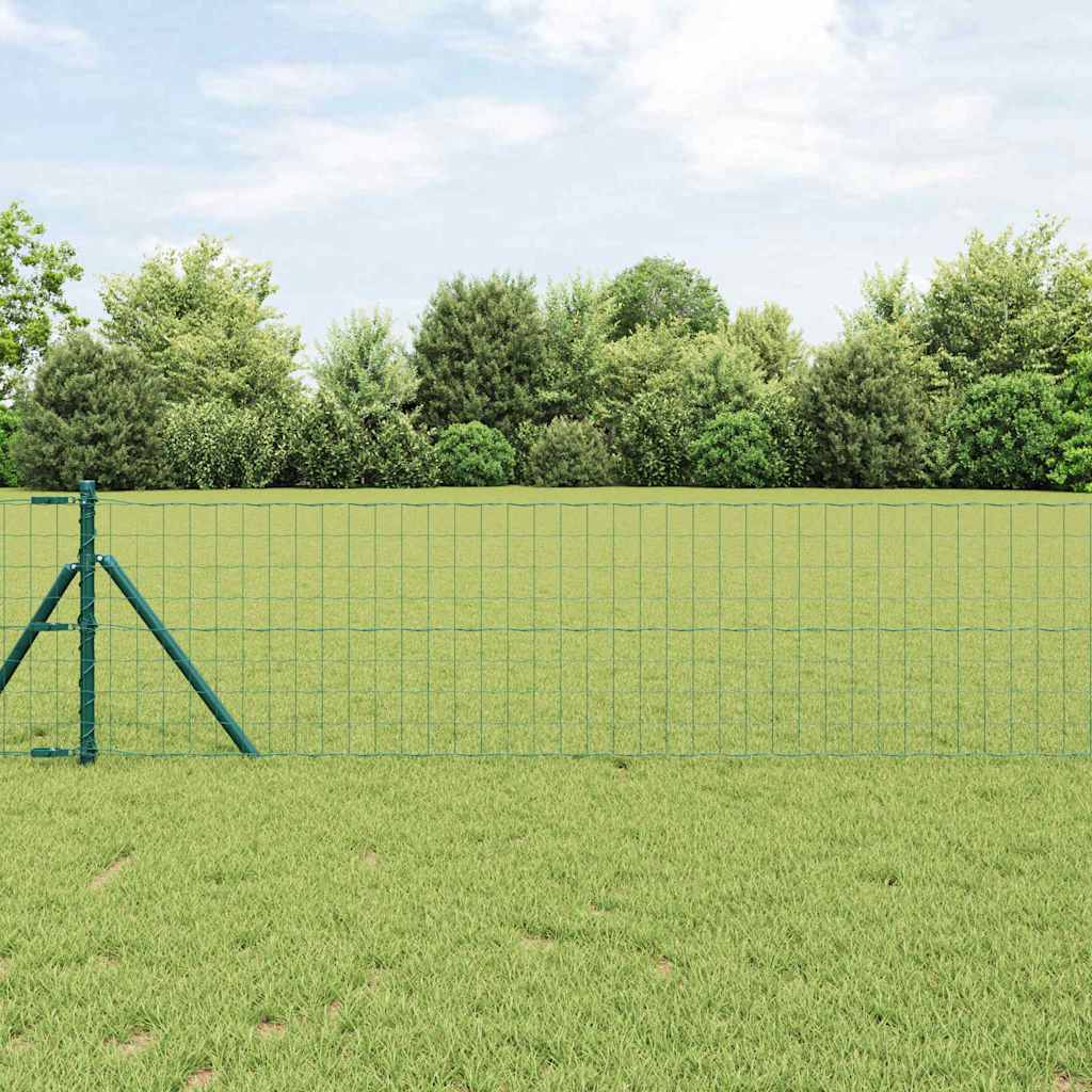 Vidaxl euro hek 0,4 x 10 m pvc-gecoat ijzer groen
