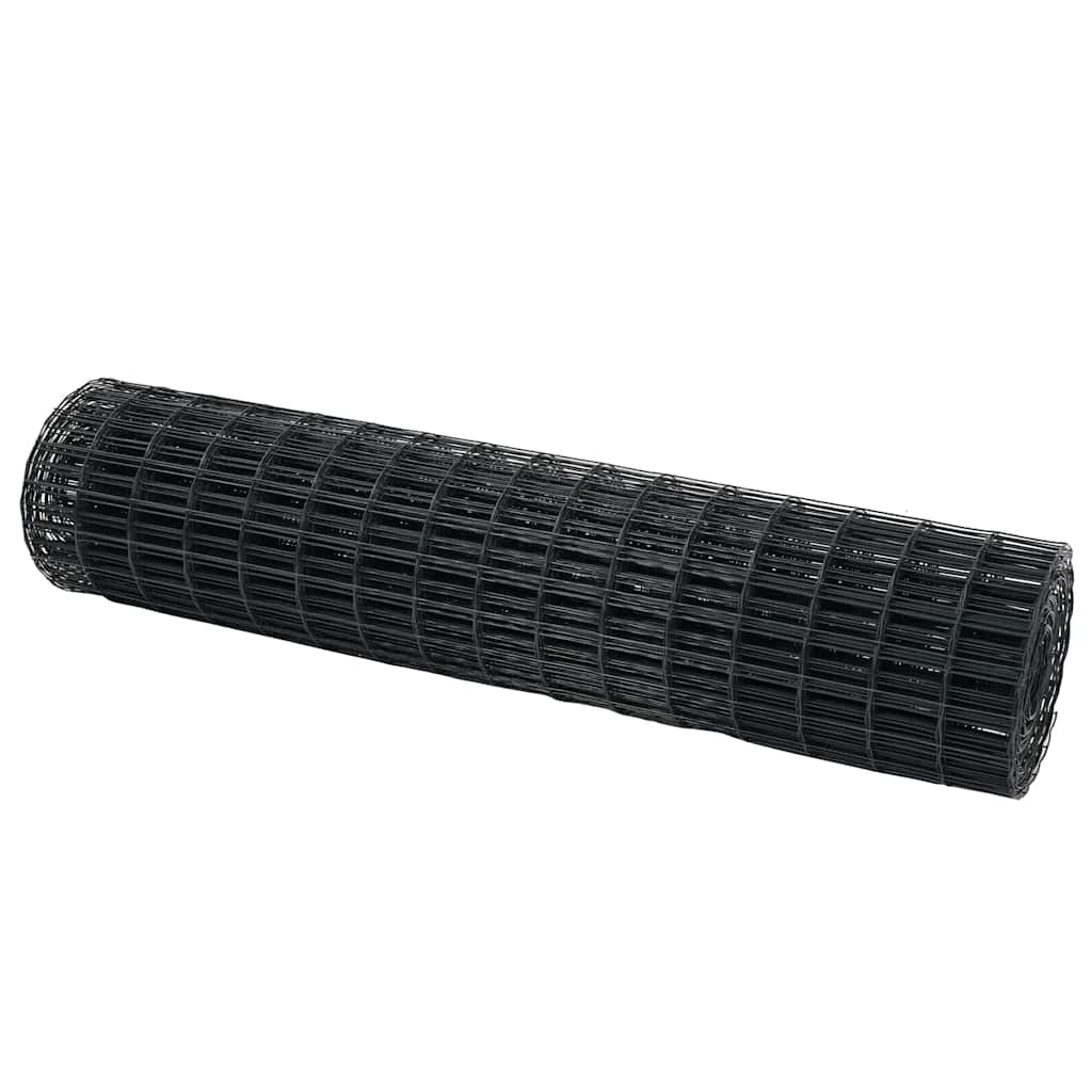 Vidaxl euro hek grijs 1,2 x 10 m pvc-gecoat ijzer
