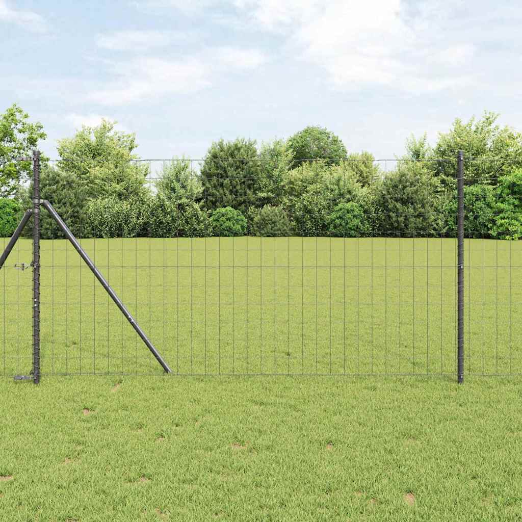 Vidaxl euro hek grijs 1 x 10 m pvc-gecoat ijzer