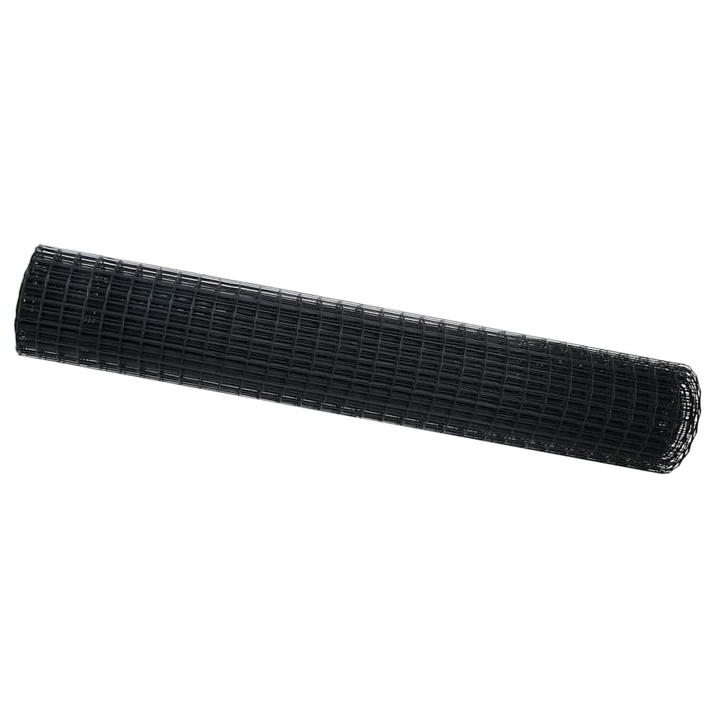 Vidaxl euro hek grijs 1,6 x 10 m pvc-gecoat ijzer