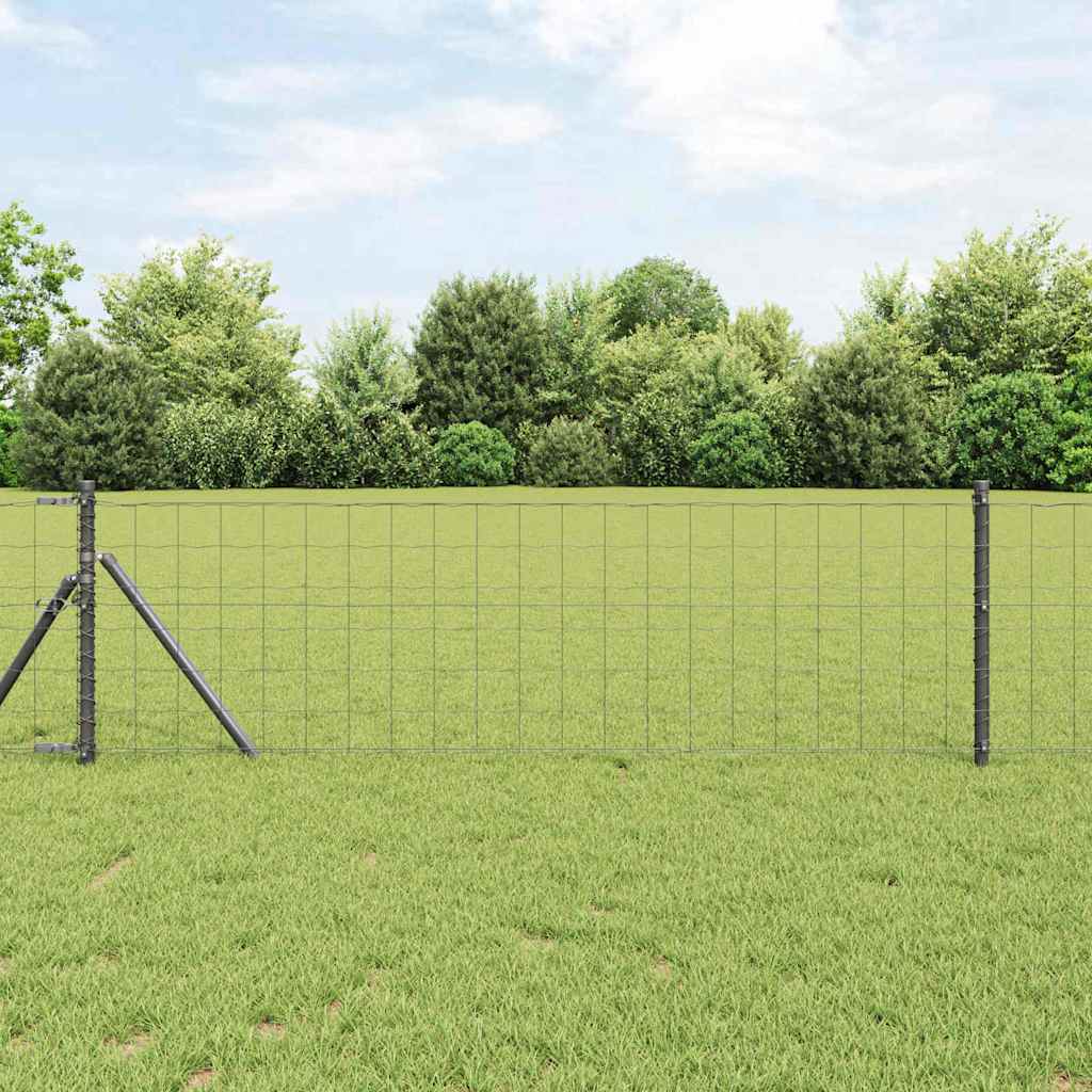 Vidaxl euro hek grijs 0,4 x 10 m pvc-gecoat ijzer