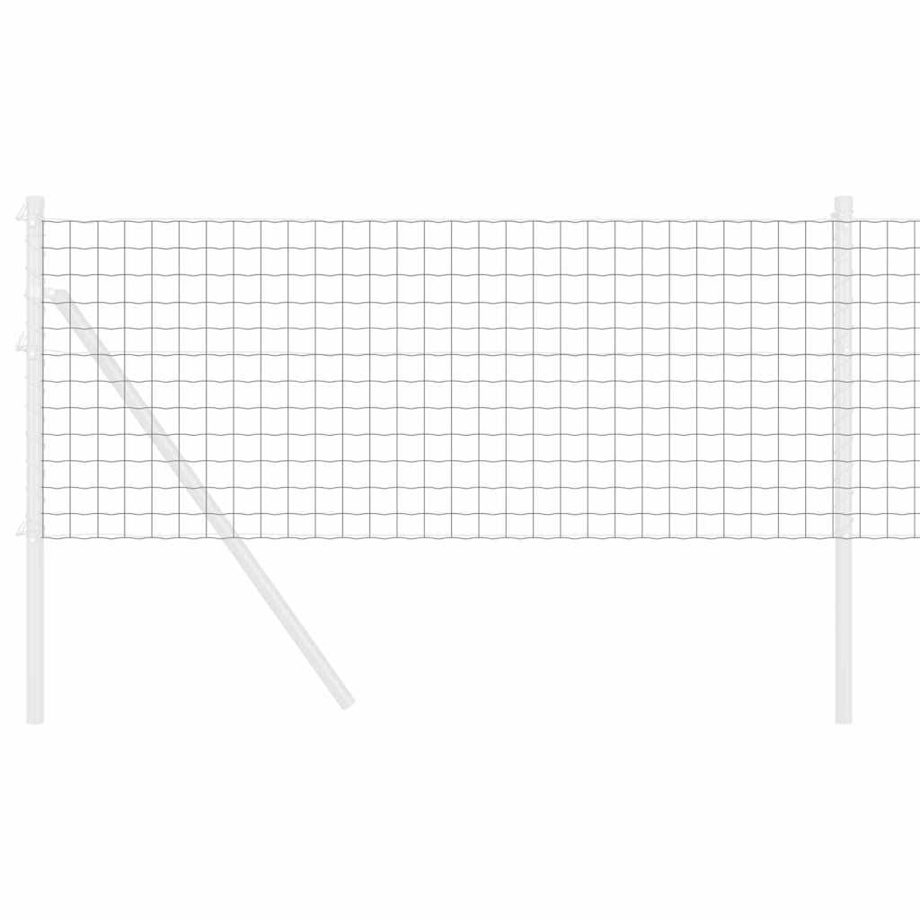 Vidaxl euro hek grijs 0,8 x 25 m pvc-gecoat ijzer