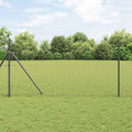 Vidaxl euro hek grijs 1,2 x 25 m pvc-gecoat ijzer