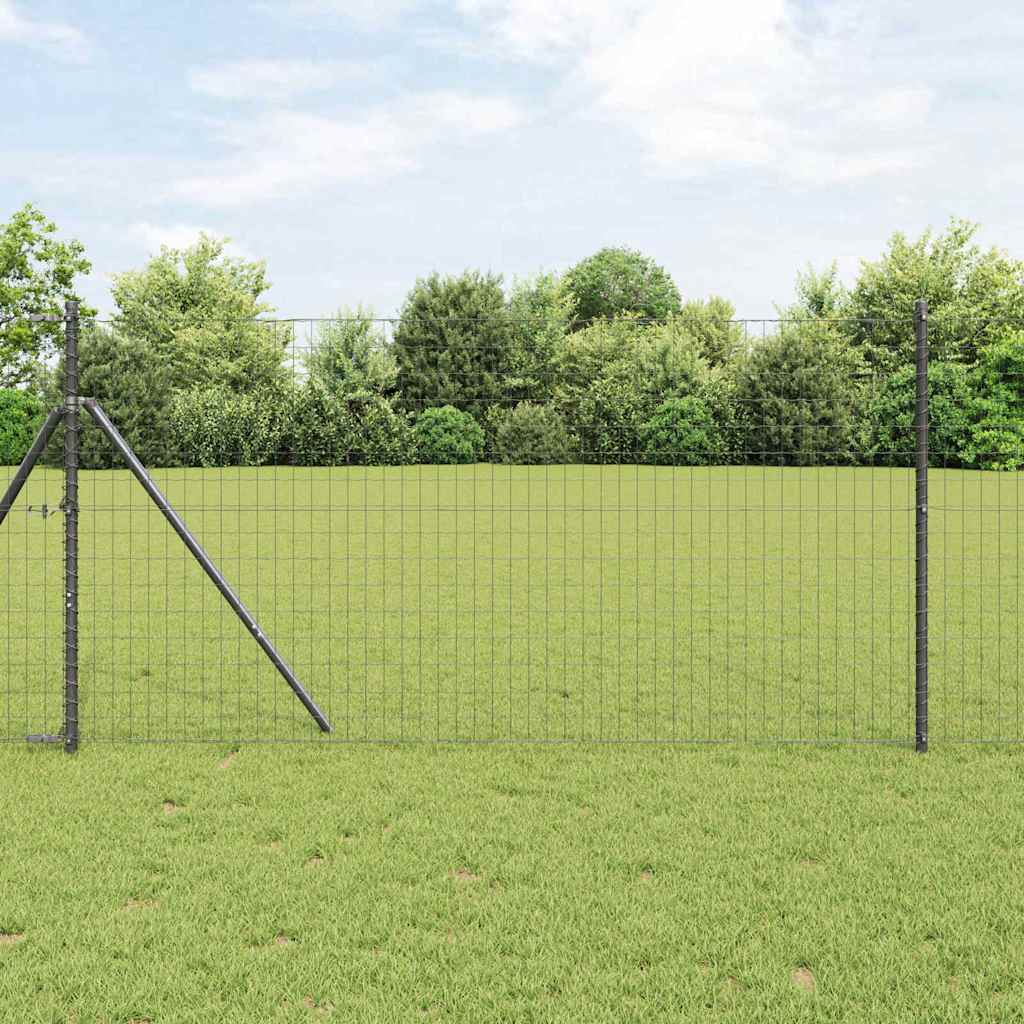 Vidaxl euro hek grijs 1,2 x 25 m pvc-gecoat ijzer